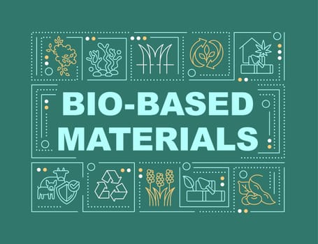 Bio based materials word concepts dark green banner