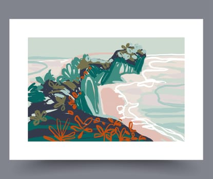 Landscape cliff nautical beach wall art print