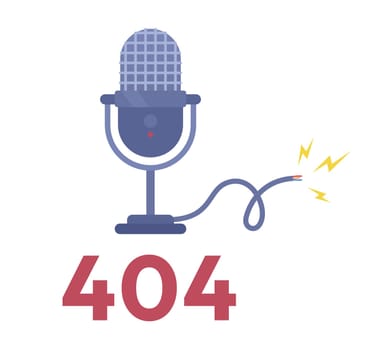 Microphone damage 404 page not found illustration