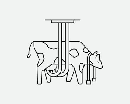 Milking Cow Line Icon