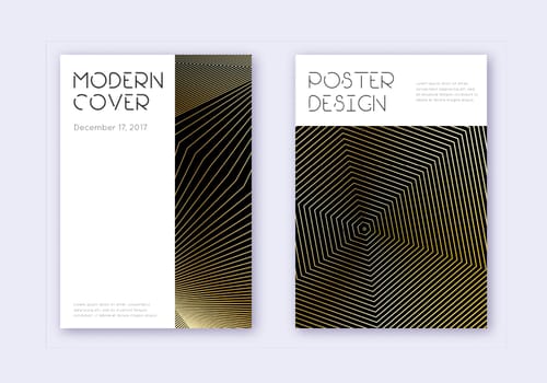 Minimal cover design template set. Gold abstract l