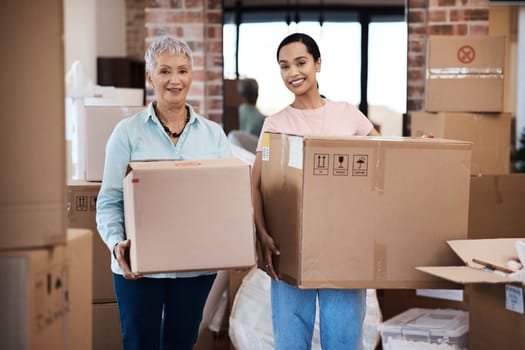 A new address might be just what we need. a senior woman moving house with help from her daughter.