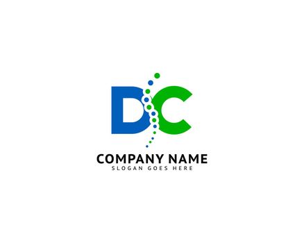 Chiropractic with letter DC concept logo designs vector