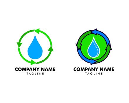 Set of Water Recycle Logo Design Template Element