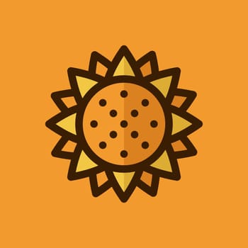 Sunflower vector icon. Creative geometric sunflower logo design. Linear sunflower icon. Vector illustration