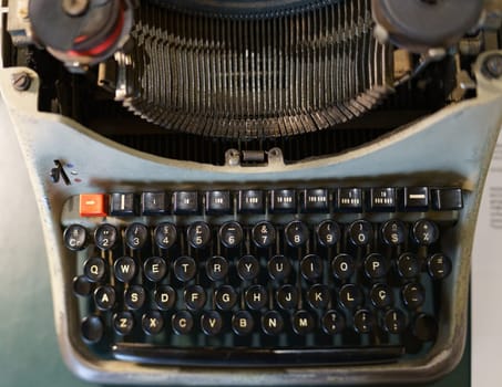 Vintage Typewriter with Alphabet Keys and Typebars