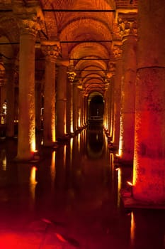 08/19/2012 ISTANBUL, TURKEY - One of the most amazing sights of Istanbul. The basilica cistern