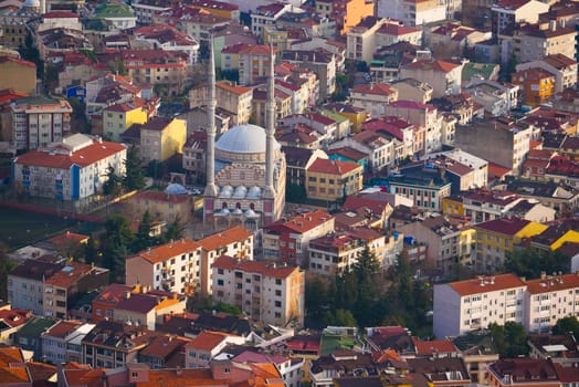 high angle view of Istanbul city buildings