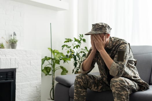 Soldier sitting and talking to his therapist