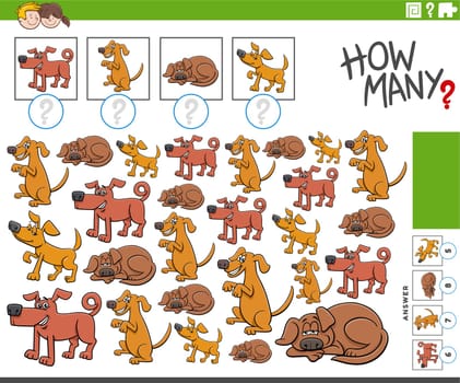 how many cartoon dogs characters counting activity