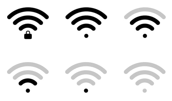 WiFi icons black inside with different connections