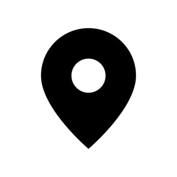 Location pin icon, map label mark black simple set
