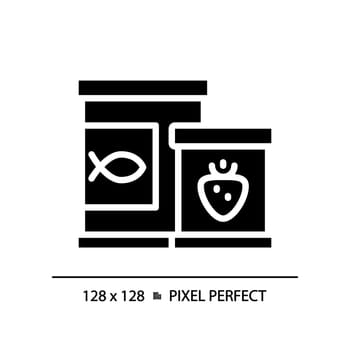 Canned goods pixel perfect black glyph icon