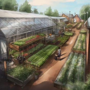 Experience the potential for urban farming to diversify our food systems with this image of an urban farm that has a dedicated area for growing edible and medicinal mushrooms. This approach to farming showcases the importance of sustainable agriculture and inspires a sense of environmental stewardship. The image captures the beauty and potential for innovation in urban farming.