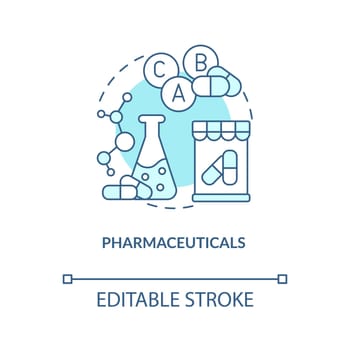 Pharmaceutical industry turquoise concept icon