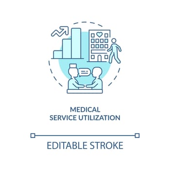 Health service utilization turquoise concept icon
