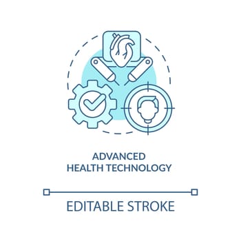 Advanced health technology turquoise concept icon