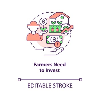 Farmers need to invest concept icon