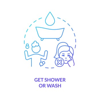 Get shower or wash blue gradient concept icon