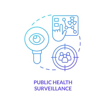 Public health surveillance blue gradient concept icon