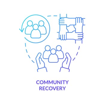 Community recovery blue gradient concept icon
