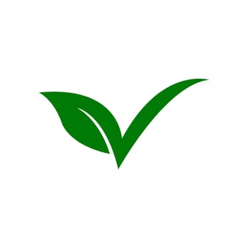 Letter V and leaf concept for vegetarian logo