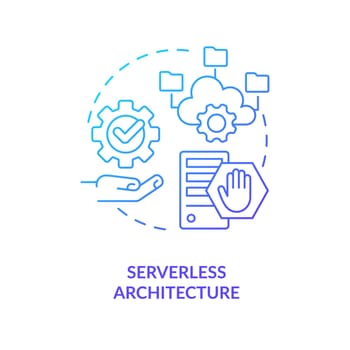 Serverless architecture blue gradient concept icon