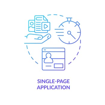 Single page application blue gradient concept icon