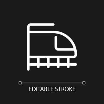 Rail transport pixel perfect white linear ui icon for dark theme