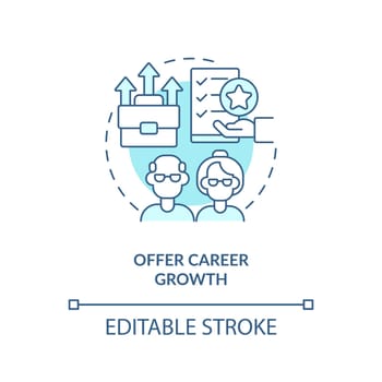 Offer career growth turquoise concept icon