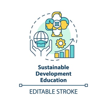 Sustainable development education concept icon