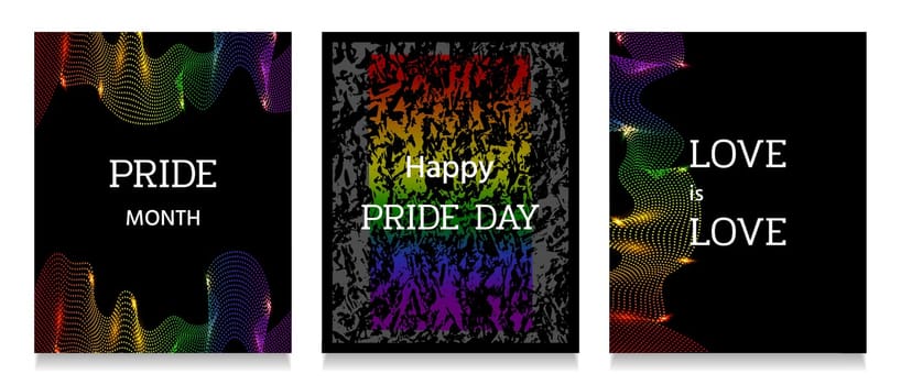 Set of posters for celebrating Pride Month