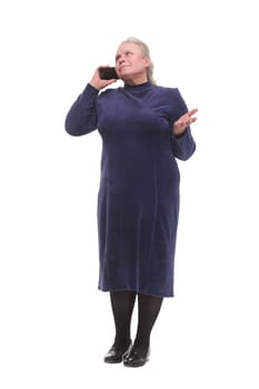 portrait of a mature woman talking on telephone