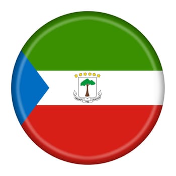 Equatorial Guinea flag button 3d illustration with clipping path