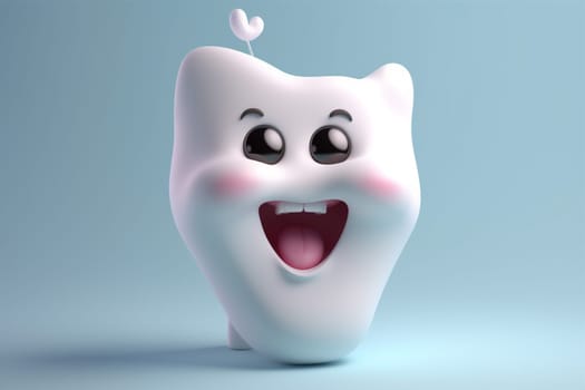 design clean oral kid mascot dent dental isolated child illustration doctor dentistry care background smiling hygiene blue dentist tooth smile. Generative AI.