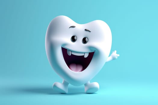 oral dentistry background tooth cute cartoon blue medicine child smiling smile dent toothpaste character dental dentist care molar hygiene medical. Generative AI.