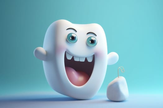 care dentistry tooth smiling smile hygiene dental dentist child blue. Generative AI.