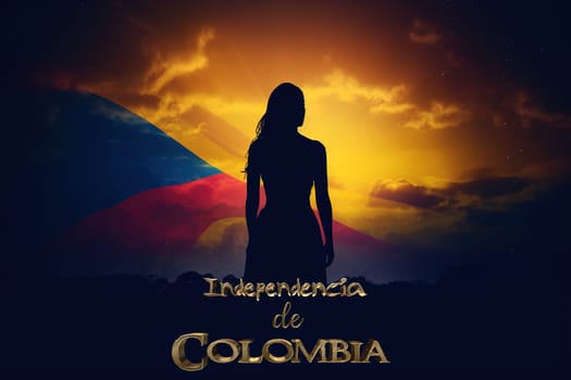 Independencia de Colombia, Colombia national day, independence holiday, banner poster postcard, patriotism, pride, authenticity official symbols and colors, July 20, background.