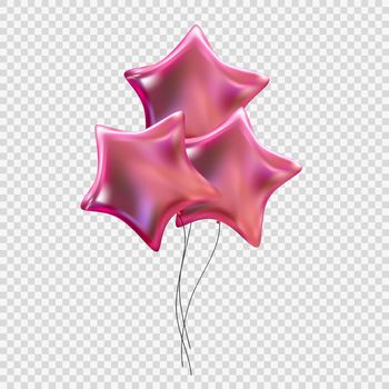 Colour Glossy Helium Balloons Isolated on Transparent Background. Vector Illustration