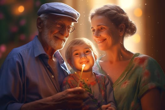 World Grandparents Day. Old age, Caregiving, sweethearts and relatives helplessness, affection and care for the older generation, native people,.favourite person grandpa grandma.