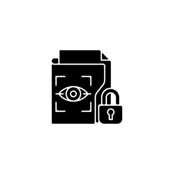 Protected biometric data black glyph icon