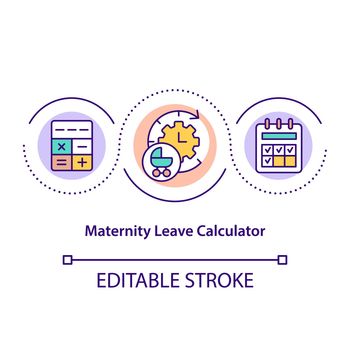 Maternity leave calculator concept icon