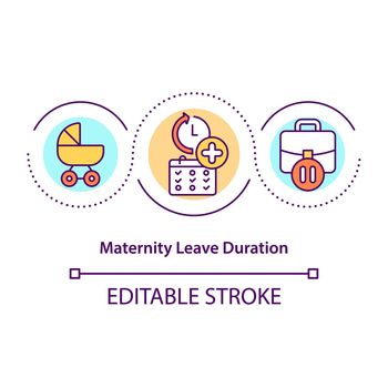 Maternity leave duration concept icon