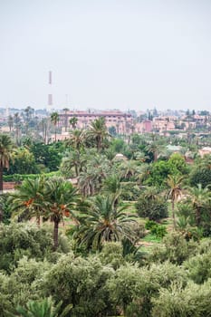 Aerial panoramic view of of marrakech city , morocco