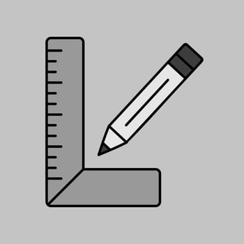 Carpenter square and pencil vector icon