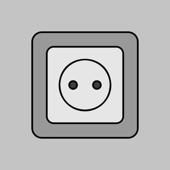 Electric outlet vector icon. Construction, repair