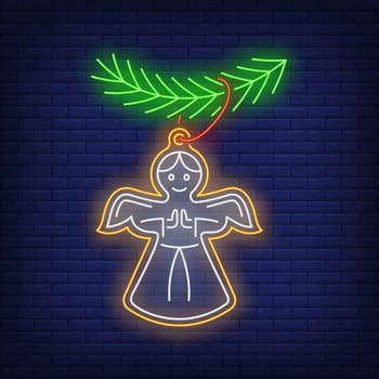 Christmas angel cookie neon sign