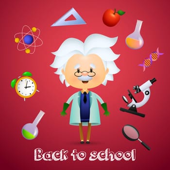 Back to school red poster design