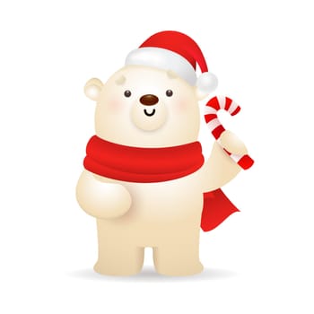 Funny polar bear wishing Merry Christmas