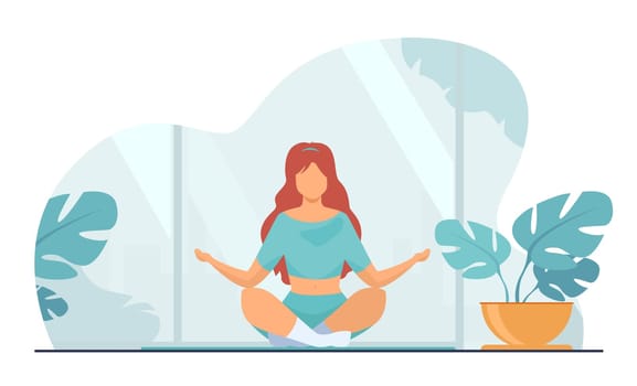 Woman in comfortable posture for meditation
